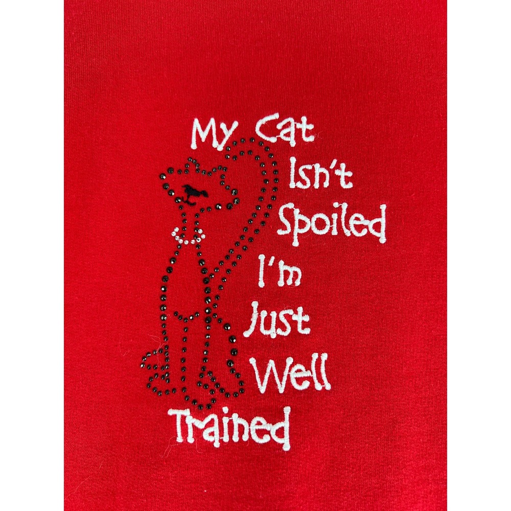 Vintage Cat Lady Sweatshirt Crewneck Embroidered Graphic 90s Funny Cat Lover - Picture 4 of 10